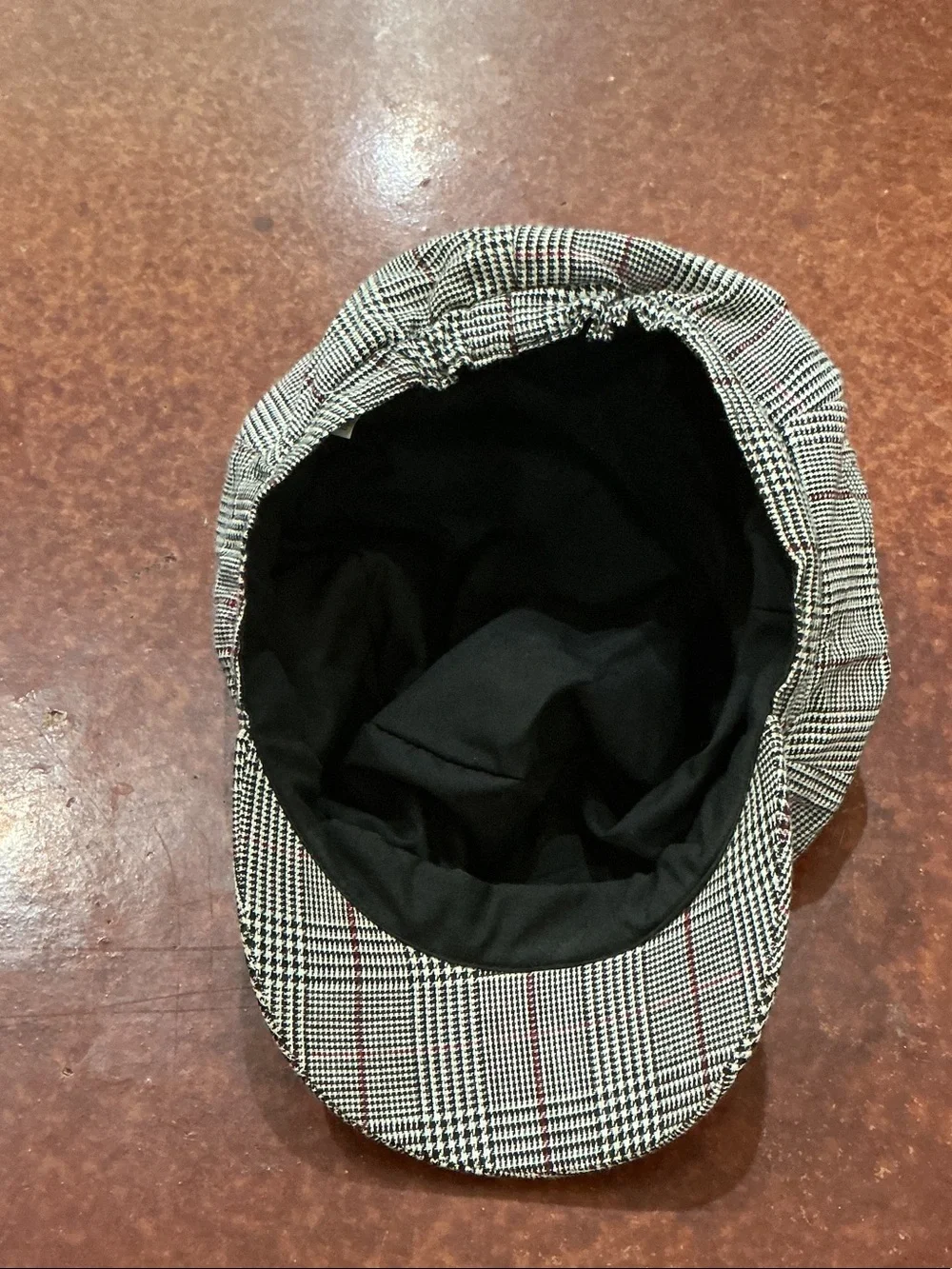 Plaid Newsboy Cap in Black and Gray